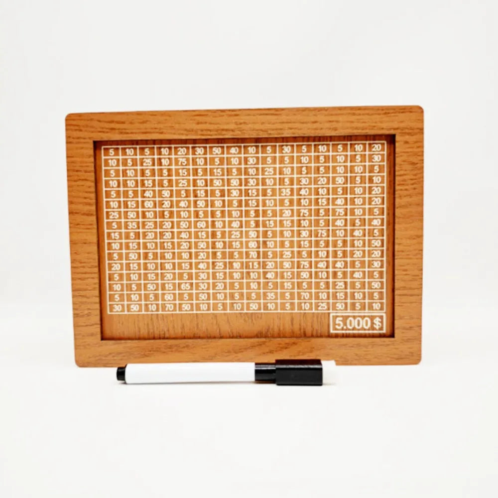 Wooden Money Saving Box with Goal Tracker