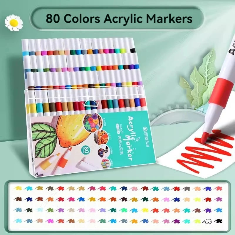 80-Color Acrylic Paint Marker Set