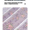 Close-up of a light purple floral quilted bedspread with a textured surface.