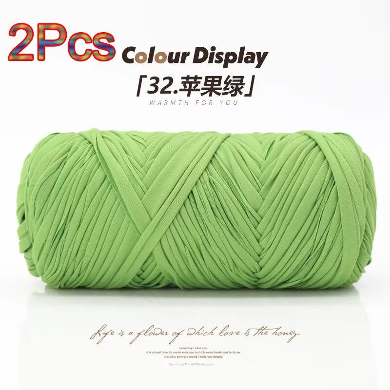 Elastic T-Shirt Yarn for Crochet and Knitting (2-Pack, 50m Each)