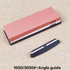 Dual-Grit Knife Sharpening Stone Kit with Bamboo Base & Angle Guide