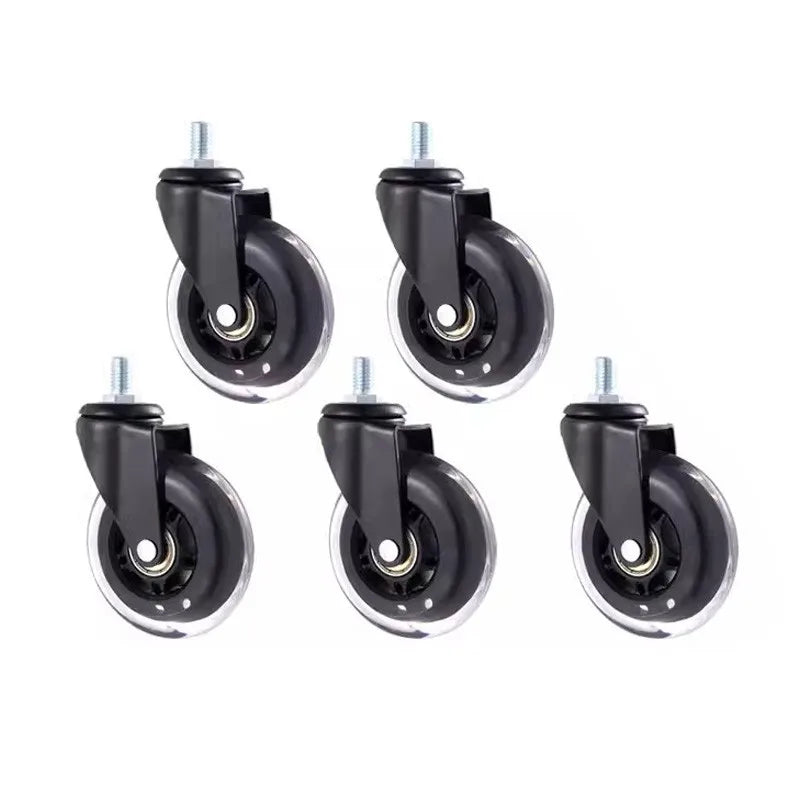 5-Pack 3-Inch Swivel Casters with Brakes and Threaded Stems