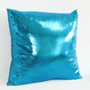 A square teal metallic shine decorative pillowcase