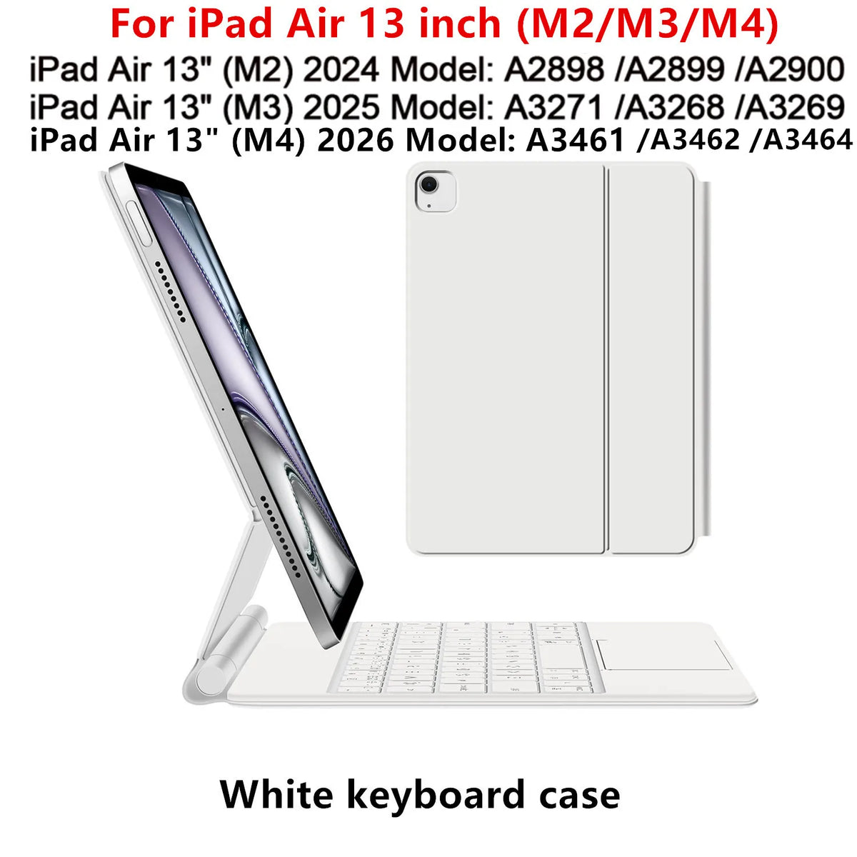 Bluetooth Keyboard Case with Touchpad for iPad Pro, Air & Standard Models