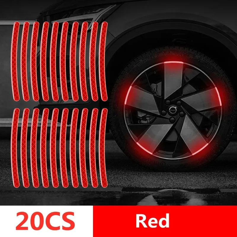 Multicolor Reflective Wheel Hub Stickers for Cars and Motorcycles