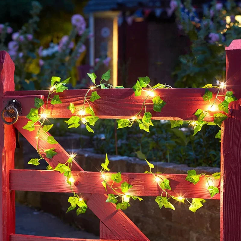 Luces de hadas con vid artificial y bombillas LED