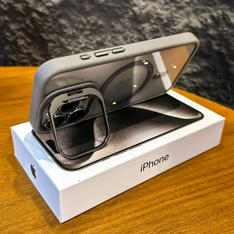 Luxury Magnetic Shockproof Phone Case with Kickstand and Lens Protection