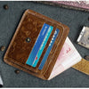Handcrafted Cowhide Leather Card Wallet with Coin Pocket