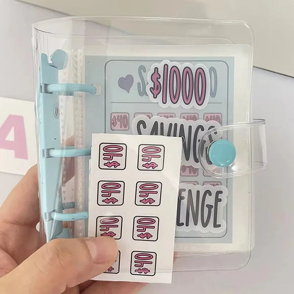 1000 Savings Challenge Binder with PVC Envelopes
