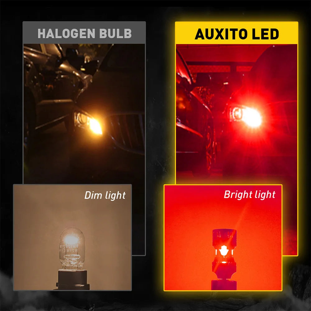 Red LED Brake and Tail Light Bulbs with Dual Brightness Modes