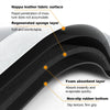 Cross-section diagram showing layers of a bath mat including a Nappa leather fabric surface, regenerated sponge layer, foam a