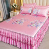 4-Piece Royal Blue Bedding Set with Bed Skirt and Pillow Covers