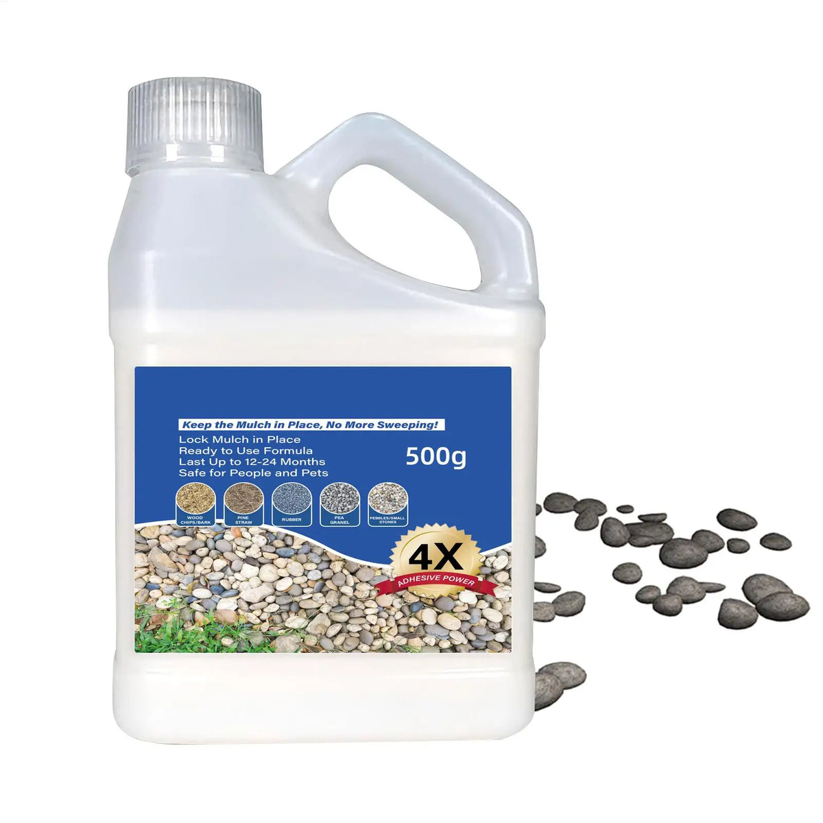 Pea Gravel & Rock Adhesive - Fast-Drying Stone Glue for Outdoor Landscaping