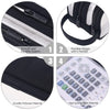 A clear mesh pencil case shown in four views highlighting its smooth zippers, portable design with a handle, durable polyeste