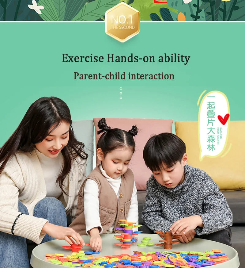 Rainbow Balance Tree Stacking Game