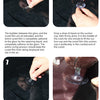 Step-by-step instructions for repairing a glass crack using a DIY kit with nano resin and suction cups.