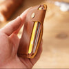 Vintage Leather Slim Card Holder with Snap Closure