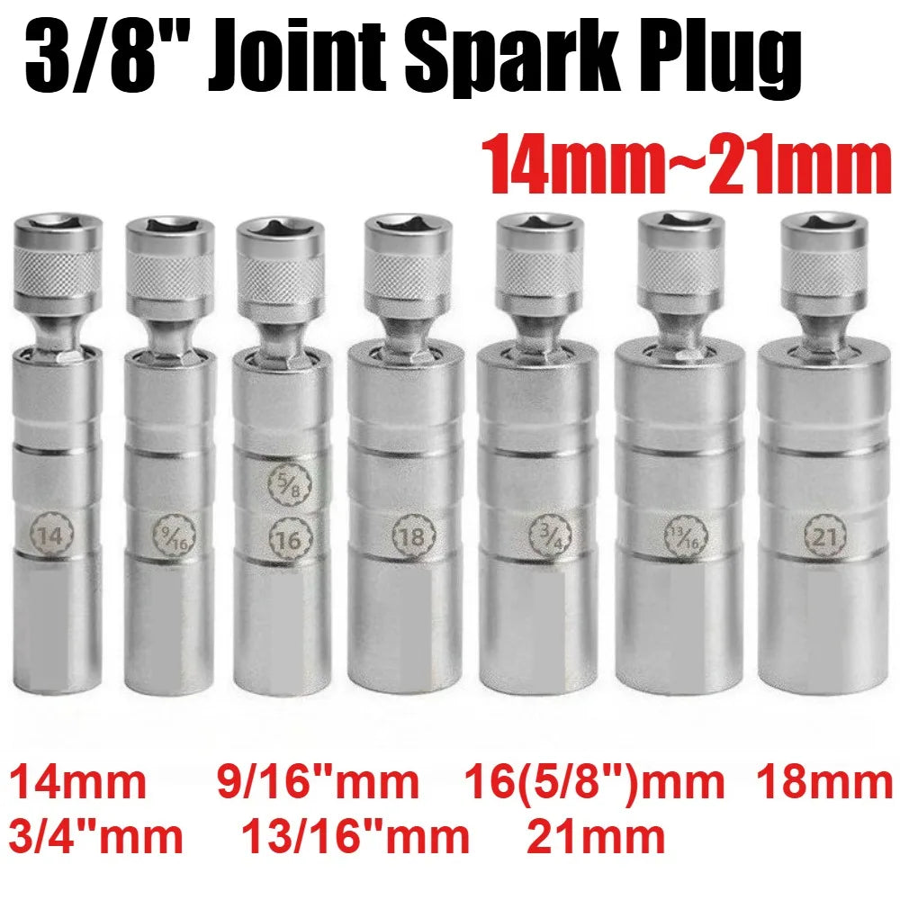 Universal Joint Spark Plug Socket Set with Magnetic Thin Wall Design