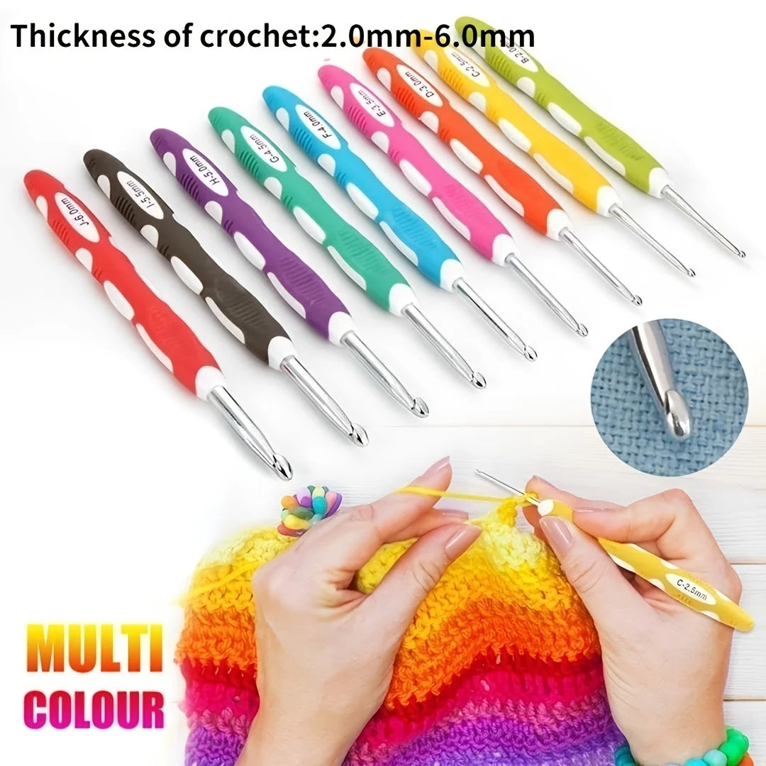 Ergonomic Crochet Hook Set with Knitting Needles