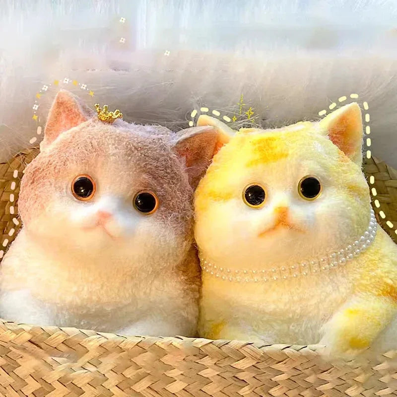 Squishy Flocking Cat Fidget Toy – Extra Large Stress Relief for Kids & Adults