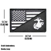 A black embroidered tactical patch featuring the American flag design and an eagle emblem.