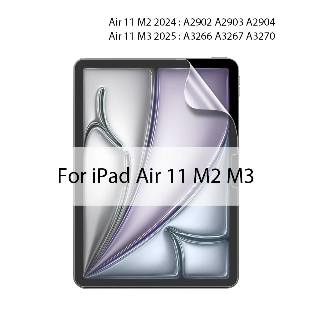 A close-up view of a paperfeel screen protector for iPad Air 11 M2 M3 devices.
