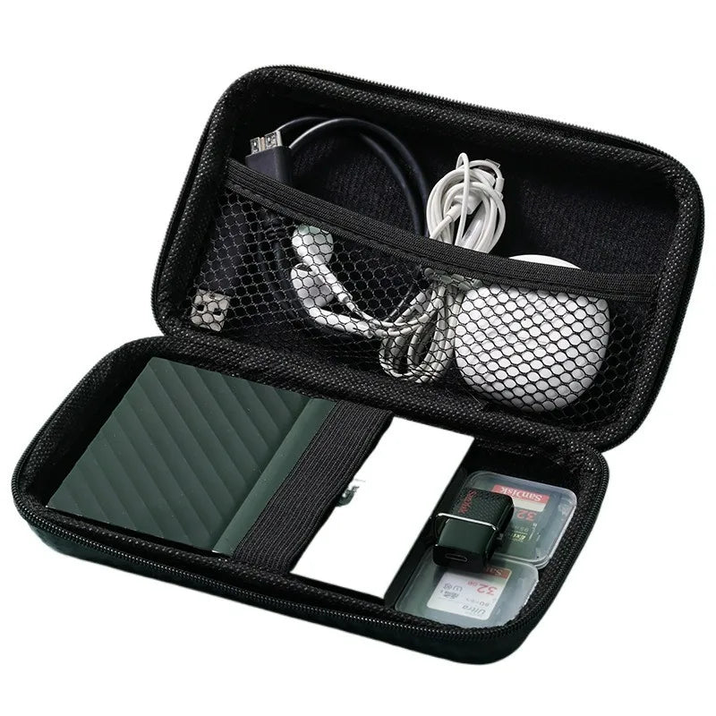 EVA Travel Cable Organizer Pouch with Double-Layer Storage