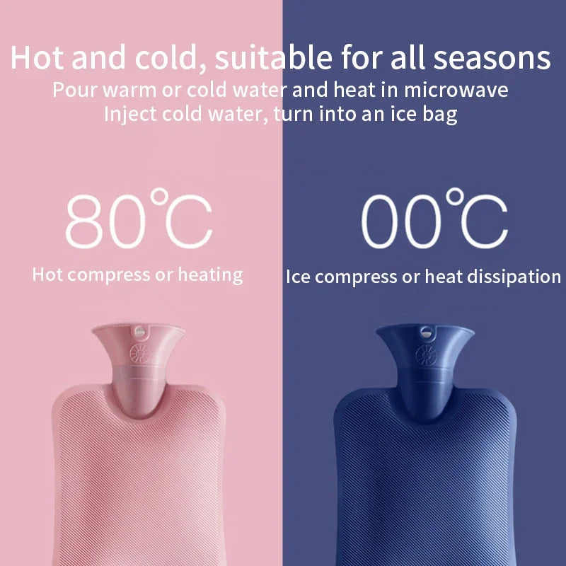 Reusable Hot Water Bottle with Soft Fleece Cover