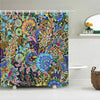 Mandala Boho Shower Curtain with Floral Print
