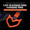 Orange heart-shaped car warning ring hanging ring with a black strap