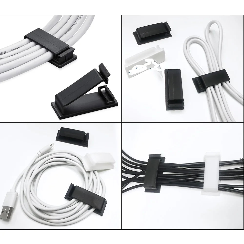 Complete Cable Management Kit with Adhesive Clips and Ties