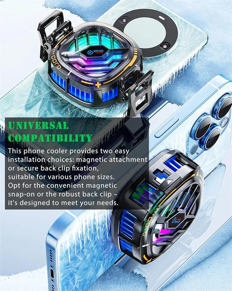 Magnetic Phone Cooler with Temperature Display