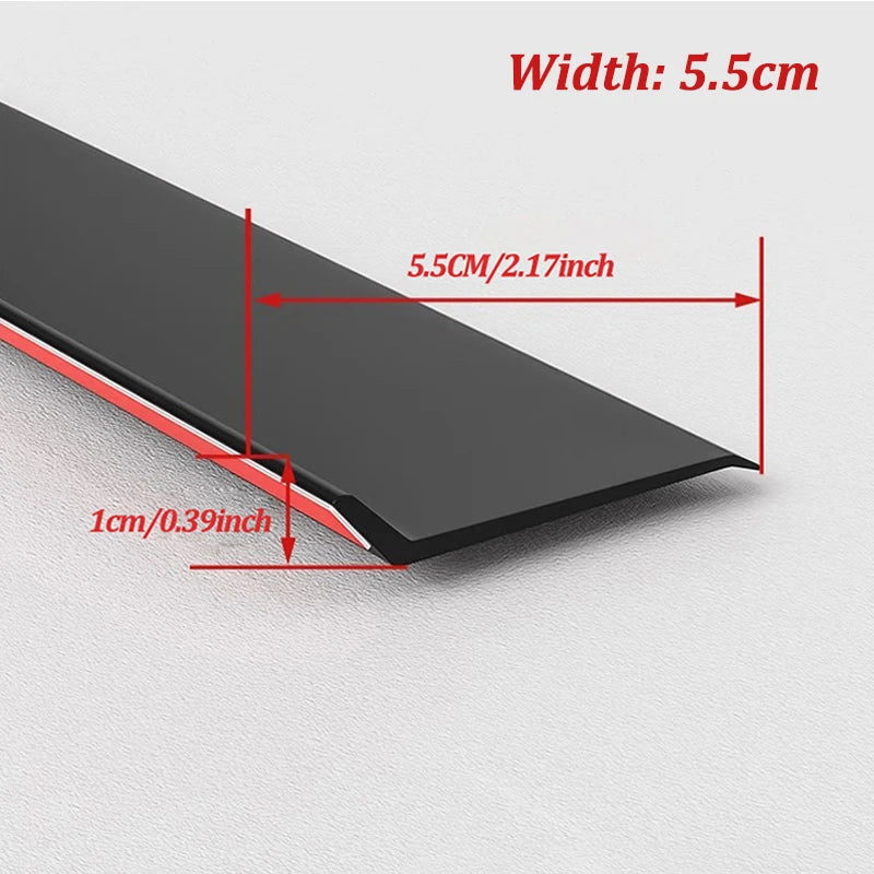 A black weatherproof sliding window seal strip shown with dimensions of 5.5cm wide and 1cm thick.