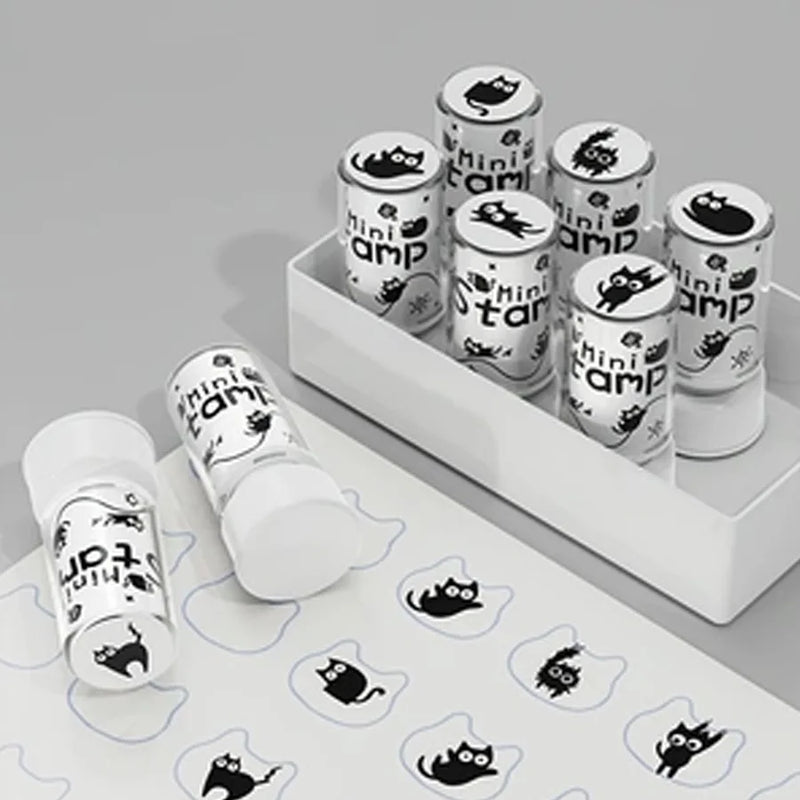 Set de Sellos de Gatitos Negros con 8 Diseños Únicos