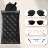 Soft PU Leather Squeeze Glasses Case with Multi-Functional Storage Pocket