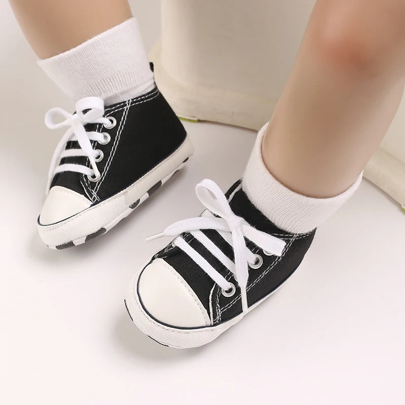Classic Canvas First Walker Shoes for Babies with Star Print