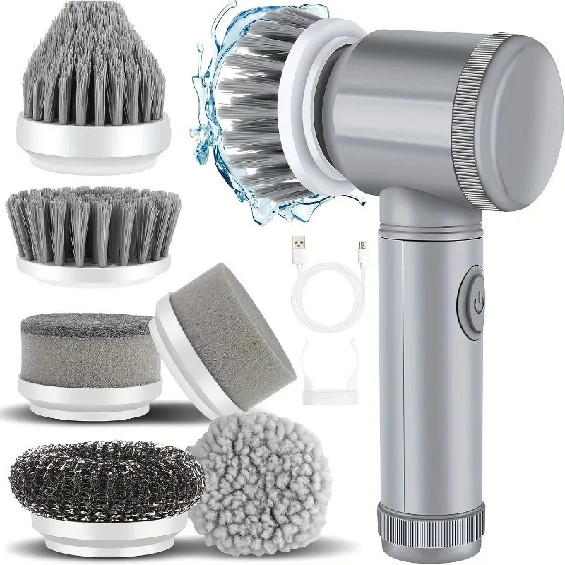 Cordless Electric Spin Scrubber with Adjustable Handle