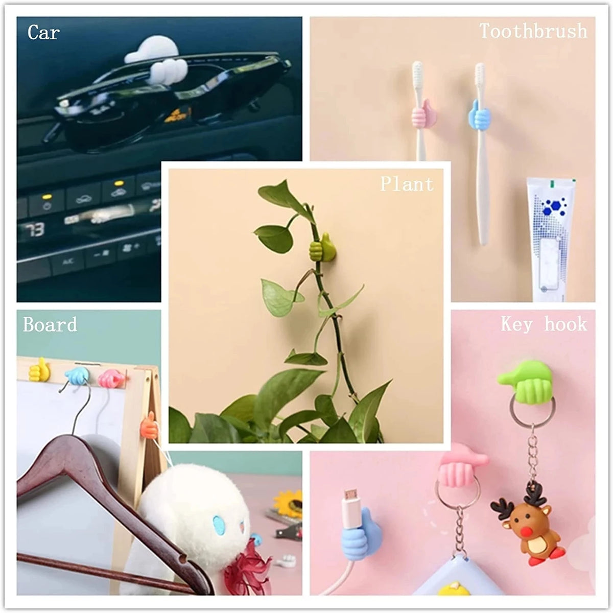 Silicone Thumb Wall Hooks for Cable Management and Organizing