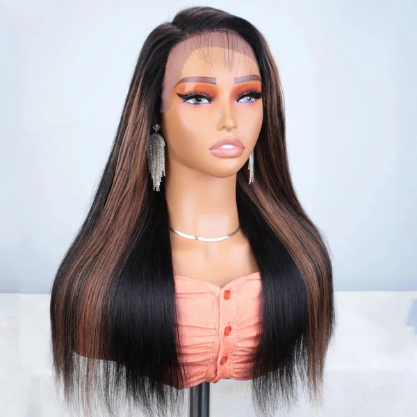 Brasilianisches Kinky Straight Lace Front Perücke