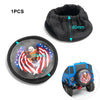 A black fabric item with an American flag design and a 60mm measurement, shown next to an RC vehicle.