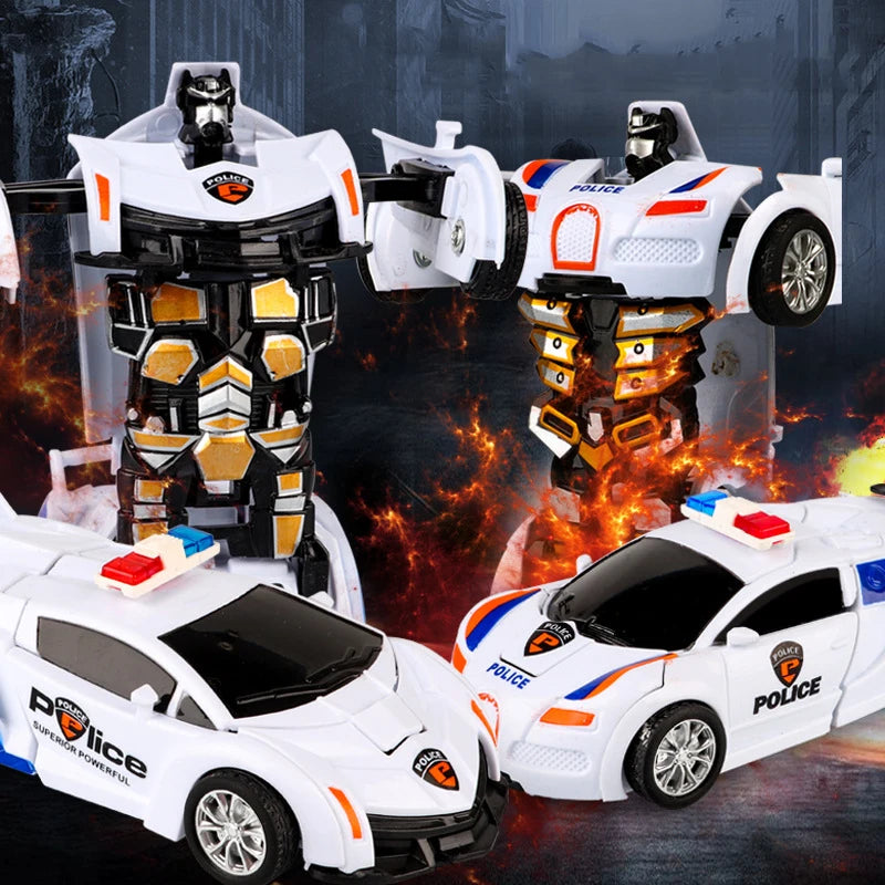 One-Key Transforming Robot Car Toy