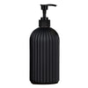 Refillable Matte Black Soap Dispenser with Wooden Tag