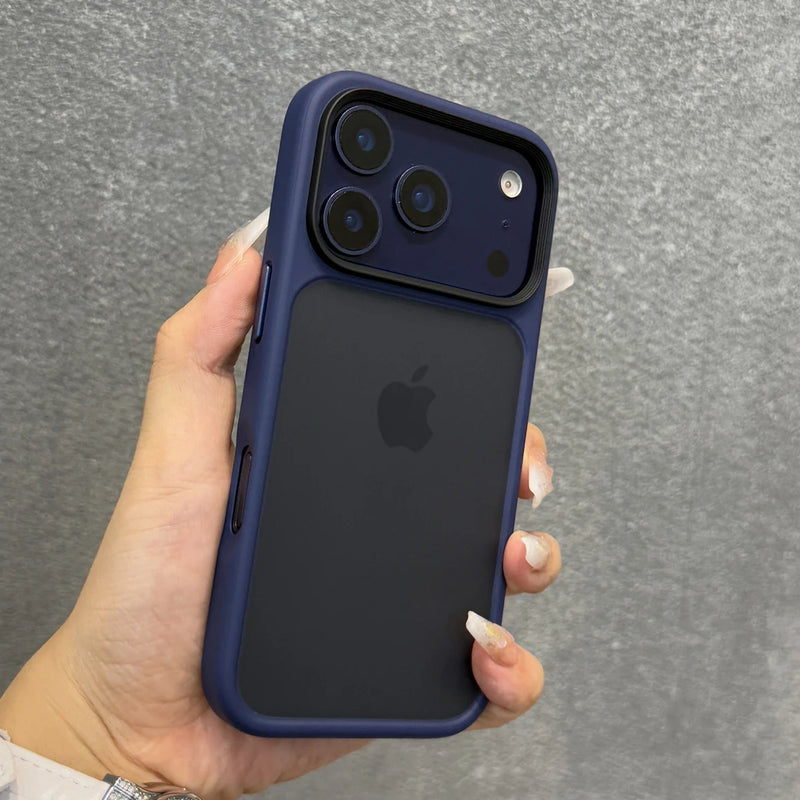 Coque de téléphone transparente mate avec accents orange