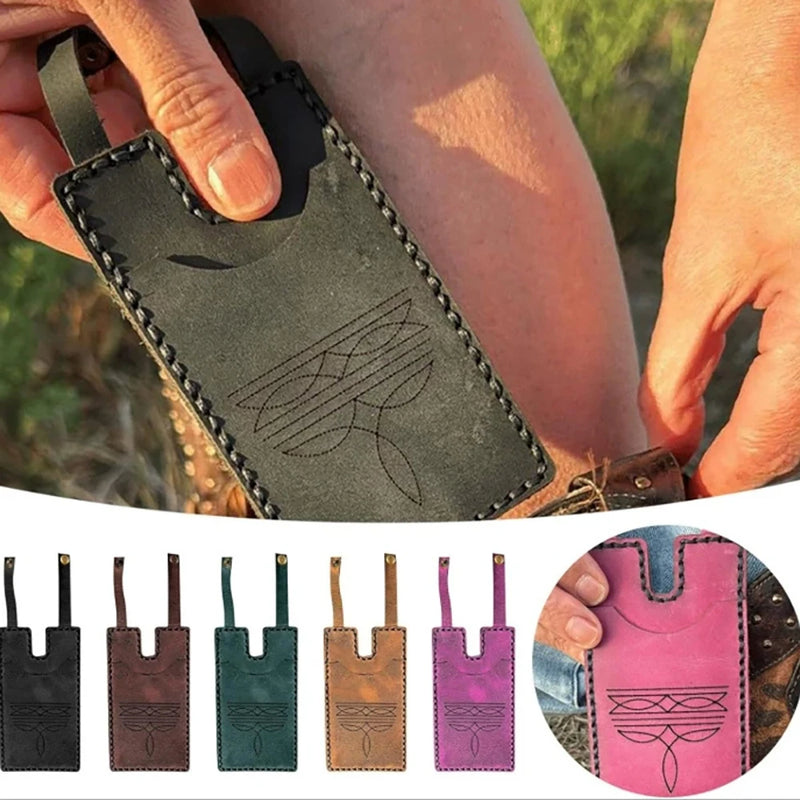 Vintage Western Boot Wallet with Snap Closure