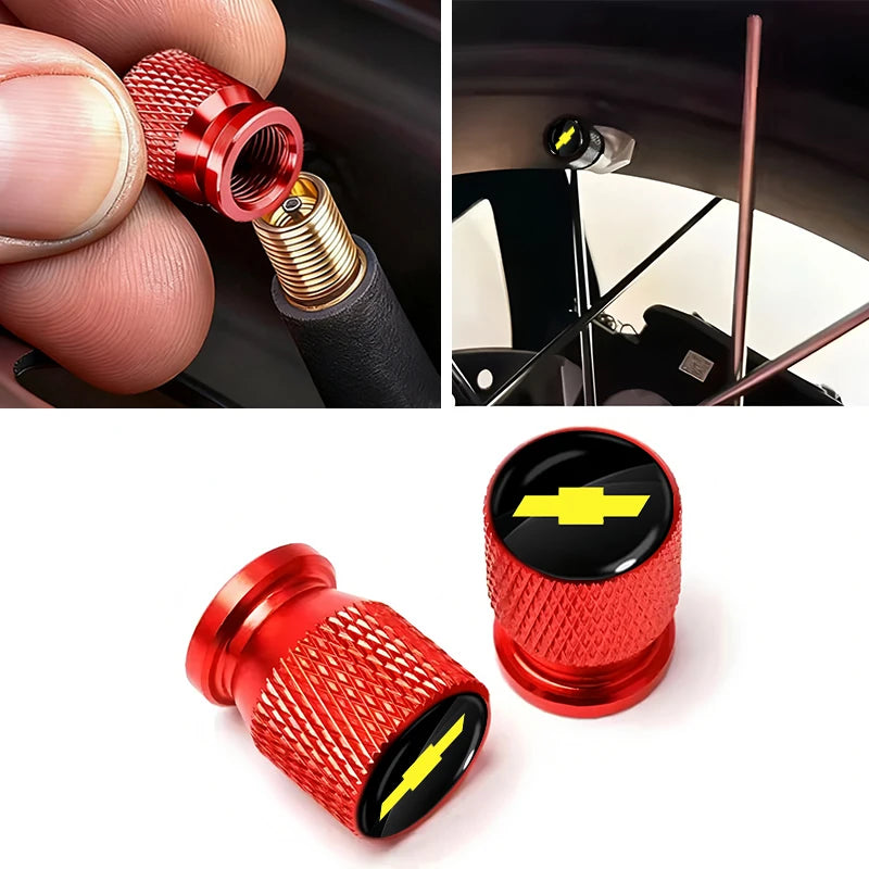 Aluminum Tire Valve Caps for Chevrolet Trucks & SUVs