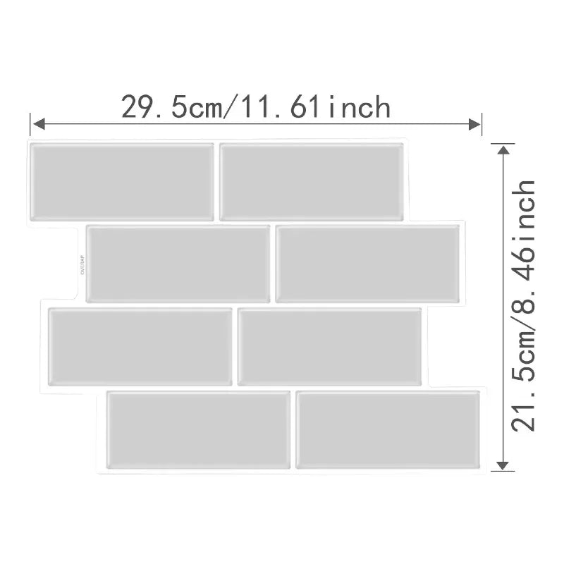 A set of rectangular, self-adhesive PVC wall sticker panels for various surfaces.