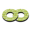 A pair of olive green and black universal dirt bike handlebar grips.