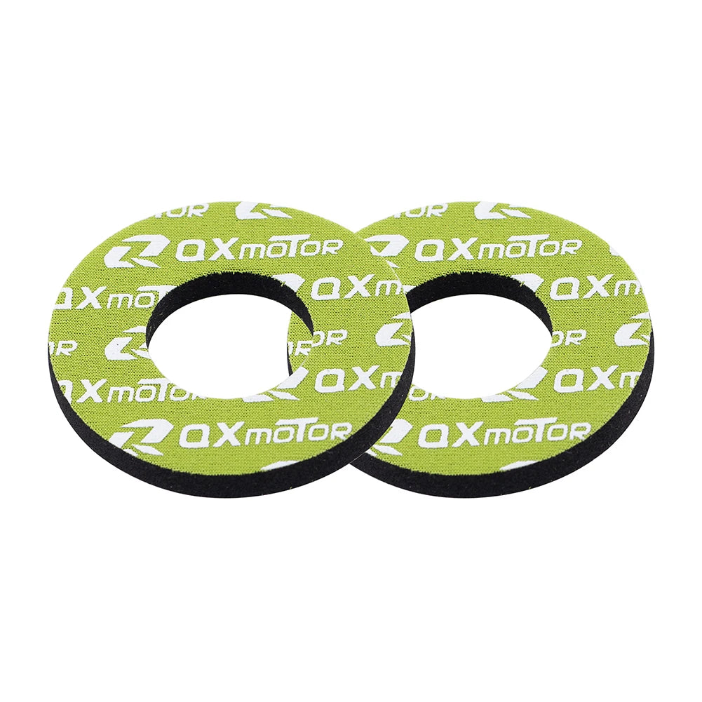 A pair of olive green and black universal dirt bike handlebar grips.