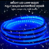 Blue LED lamp beads fully sealed waterproof design glowing brightly in water droplets