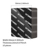 A stack of ten black adhesive pads, 50mm wide and 2mm thick, for mounting car accessories.